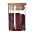 thumbnail image 3 of 2 Pcs Clear Glass Canister Food Storage Jar, Stackable Clear Decorative Organizer Bottle Canister Pantry Jar with Air Tight Wooden Lid for Food, Coffee, Candy, Sugar, Salt, Tea, 3 of 3