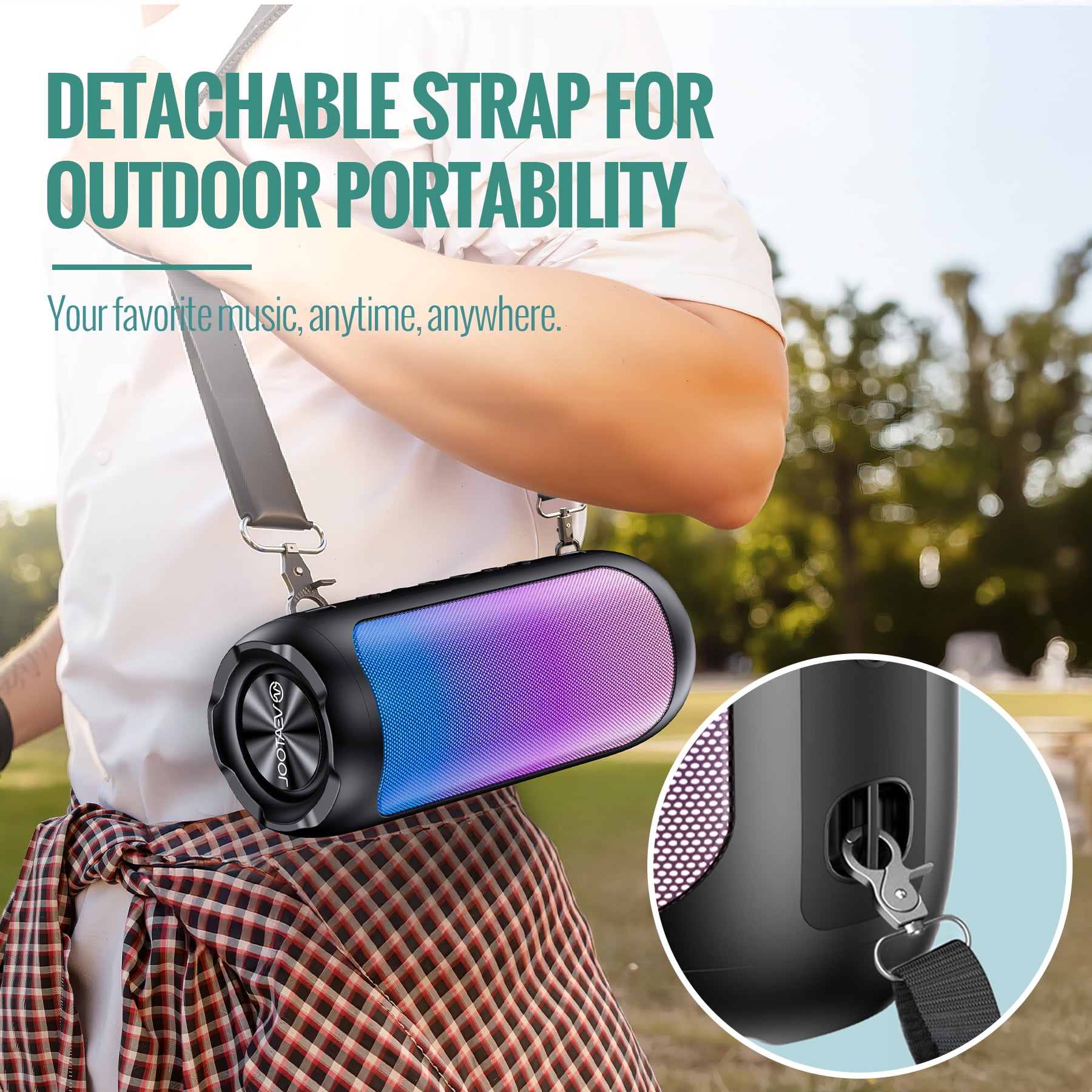 VEAT00L Portable Bluetooth Speaker,Floating Dustproof Speaker,30W Stereo Sound Wireless Speaker with Cool Dynamic LED Lights, IPX7 Waterproof Bluetooth Speakers, BT5.4, TWS Surround Pairing