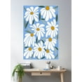 thumbnail image 2 of Boho Floral Daisy Design On Periwinkle Poster Wall Art, Modern Wall Decor For Living Room Bedroom, 16x24 UNFRAMED, 2 of 3