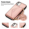 thumbnail image 4 of Dteck Case for Apple iPhone 12 mini 5.4-inch,Luxury Leather Wallet Case Magnetic Flip Card Holder Slots Back Protective Kickstand Phone Cover with Shoulder Strap (about 1.4m),Rosegold, 4 of 5