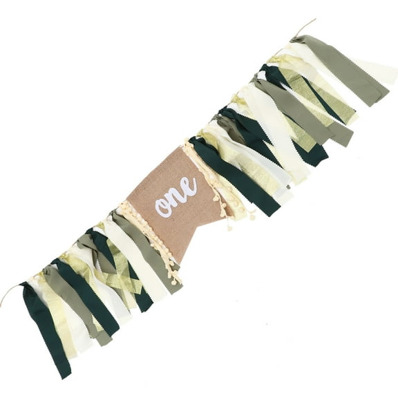 Soimiss Birthday Highchair Banner Decoration Polyester Green 1Pack for Indoor Outdoor Use
