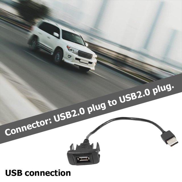 Car Dash Flush Mount USB 2.0 Puerto Panel Adaptador de cable de extensión para Toyota Vigo