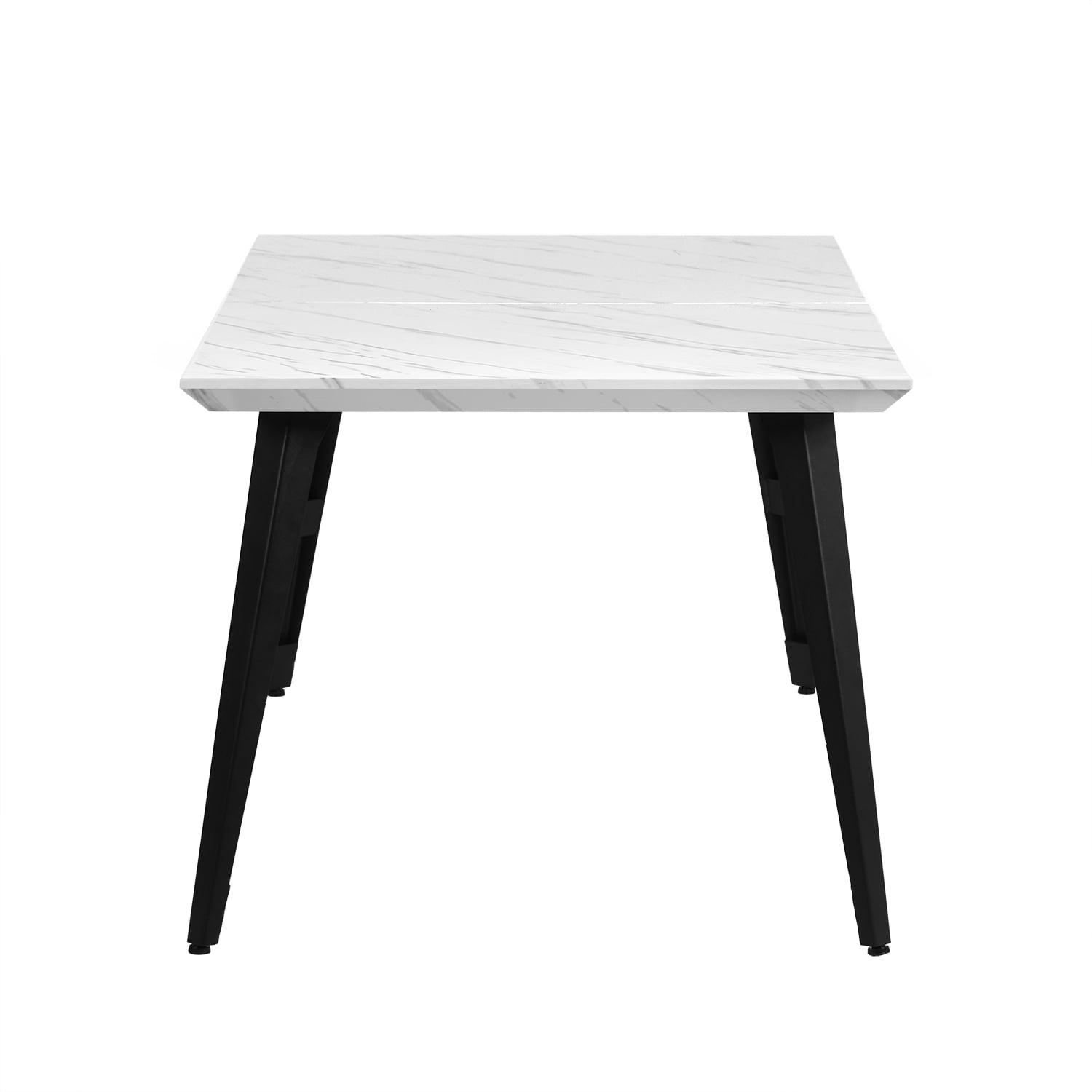 Homy Casa Dining Table for 4-6 People, 62.9inch Industrial Wood Large Kitchen Table with Strong Metal Frame, White