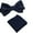 Navy Blue, variant on Solid Matching Pre-Tied Bow Tie and Pocket Square Sets for For Weddings and Formal Events