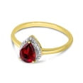 thumbnail image 3 of 14k Yellow Gold Pear Garnet And Diamond Ring, 3 of 6