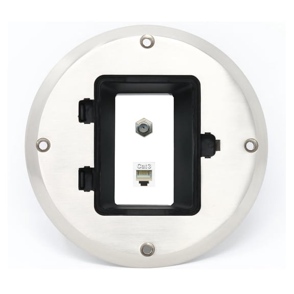 RiteAV Coax Phone Floor Box [Stainless Steel]