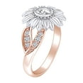 thumbnail image 2 of AFFY 0.32 Carat Round Shape White Natural Diamond Sunflower Engagement Ring 14K Solid Rose Gold Ring Size-9.5, 2 of 2