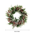thumbnail image 3 of 19.7 Inch Winter Wreath for Front Door, Artificial Christmas Wreath with Flocked Lambs Ear Red Berries Pinecones, All Season Outdoor Indoor Wall Holiday Decor for Thanksgiving, 3 of 6