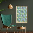 thumbnail image 2 of Cactus Wall Art with Frame, Types of Cactus Plant Pattern with Flowers and Buds Fruits Nature Art Image, Printed Fabric Poster for Bathroom Living Room, 23" x 35", Green and Blue, by Ambesonne, 2 of 2