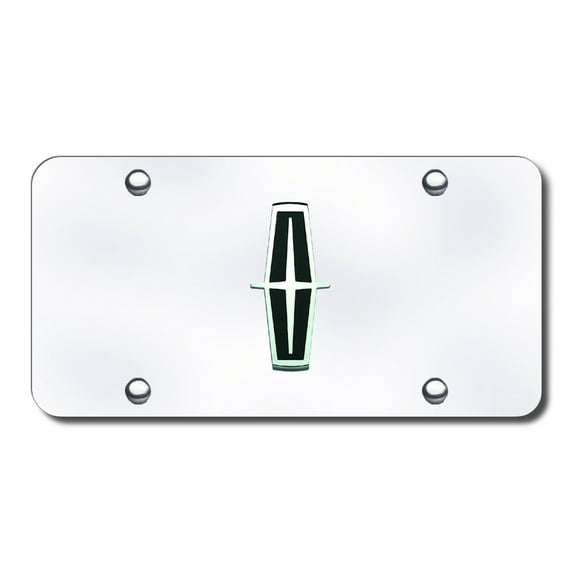 Automotive Gold License Plate LIN.V.B.CC Chrome/Black Lincoln Logo; Chrome Plate; Stainless Steel