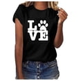 thumbnail image 2 of Pisexur T-Shirts de la Saint-Valentin pour Femmes Grande Taille T-Shirts Graphiques Imprimé Cœur Manches Courtes Col Rond T-Shirts Haut d'Été, 2 of 4