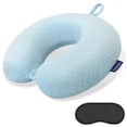 thumbnail image 1 of Almohada cervical de viaje Gosider de espuma viscoelástica en forma de U, color azul claro, 1 of 7