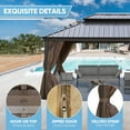 thumbnail image 4 of 12'x20' Hardtop Gazebo, Outdoor Aluminum Hard Top Gazebo with Galvanized Steel Double Roof, Permanent Metal Roof Gazebo with Nettings, Curtains and Hooks for Deck, Patio (Bronze), 4 of 6