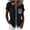 Black Top, variant on Womens Mini Dress Black Waffle Knit Denim Color Block Patchwork Button Flap Top Gray Top M