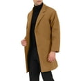thumbnail image 4 of Lars Amadeus Men's Trench Coat Notched Lapel Mid-Length Casual Solid Overcoat, 4 of 6