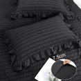 thumbnail image 4 of PiccoCasa Soft Microfiber 3 Pieces Queen Seersucker Adult Duvet Cover Set Black, 4 of 7