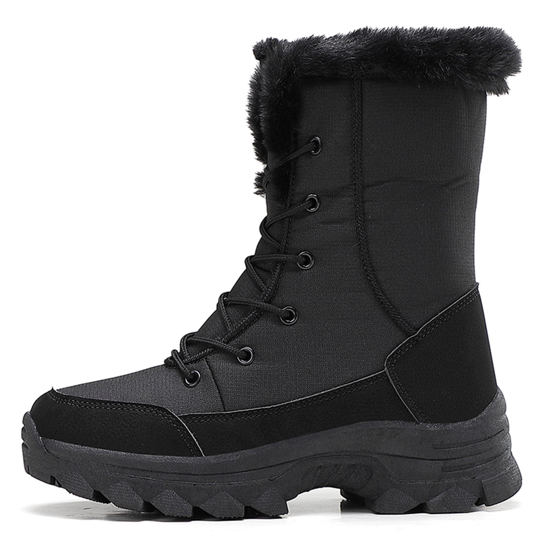 YOURDIARY Womens Winter Snow Boots Waterproof Warm Walking Shoes Mid-Calf Hiking Booties Faux Fur Lining