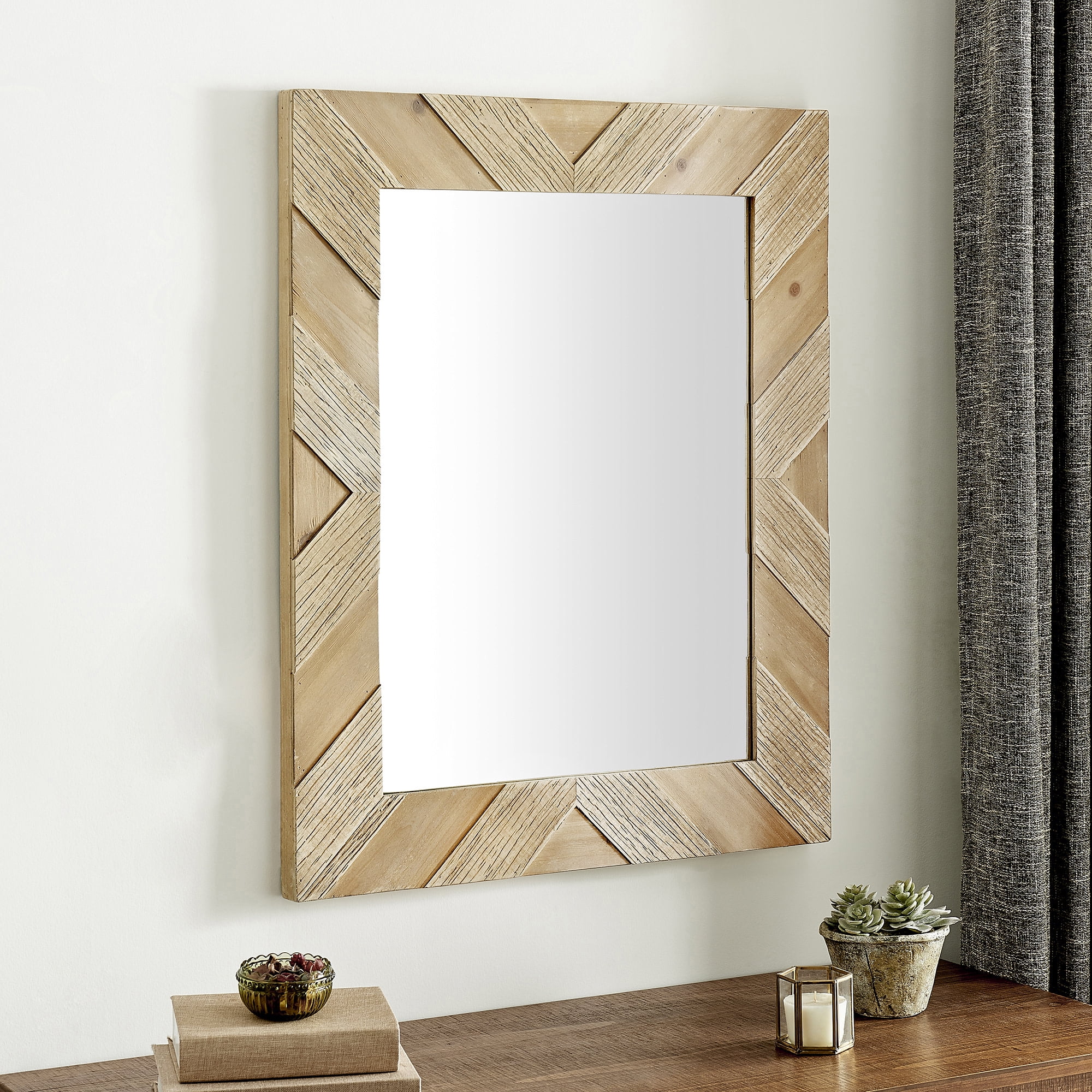 FirsTime & Co. Natural Caldwell Shiplap Wall Mirror, Farmhouse