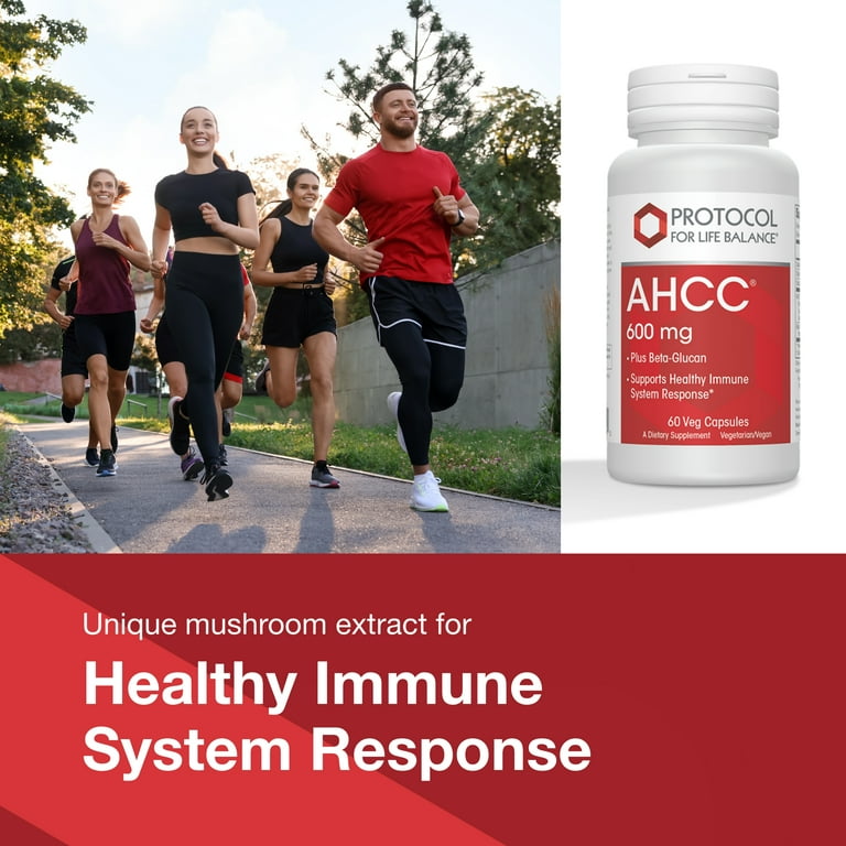 Protocol For Life Balance - AHCC 600 mg – 60 Veg Capsules