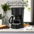 thumbnail image 2 of Aiwa 6-Cup Compact Coffee Maker Machine with 22-oz Carafe Coffee Pot and Reusable Filter, Black, 2 of 9