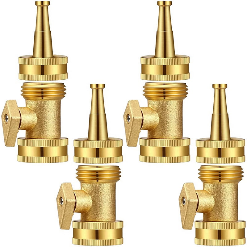 Brass Jet Nozzle Water Nozzle High Pressure Hose Nozzle Shutoff Valve Brass Heavy Duty