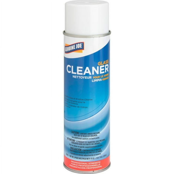 Genuine Joe Glass Cleaner Aerosol - Ready-To-Use Aerosol - 19 fl oz (0.6 quart) - 1 Each - White | Bundle of 5 Each