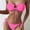 40-Pink, variant on Makaor Bathing Suit for Women 2 Piece Bikini Strapless Tube Top Bandeau with Chest Pad without Underwire Tankini Bathing Suits Plus Size Swimsuit for Women High Waisted Bikini 40-Red L