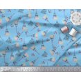 thumbnail image 3 of Soimoi Rayon Crepe Fabric Text,Floral & Eiffel Tower Architectural Print Fabric by the Yard 46 Inch Wide, 3 of 3