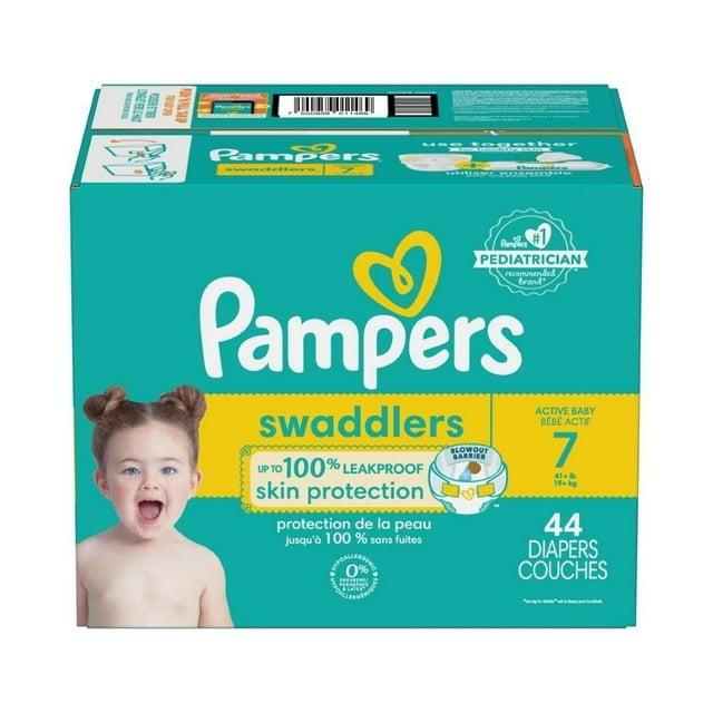 Pañales Pampers Swaddlers etapa 7 unisex 44 piezas