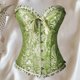 thumbnail image 4 of Corsé bustier para mujer, top de encaje floral con ballenas, corsé gótico sexy para cintura Verde XL, 4 of 9