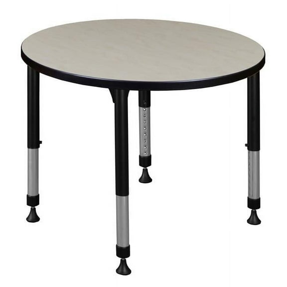 Kee 30 in. Maple Round Height Adjustable Classroom Table