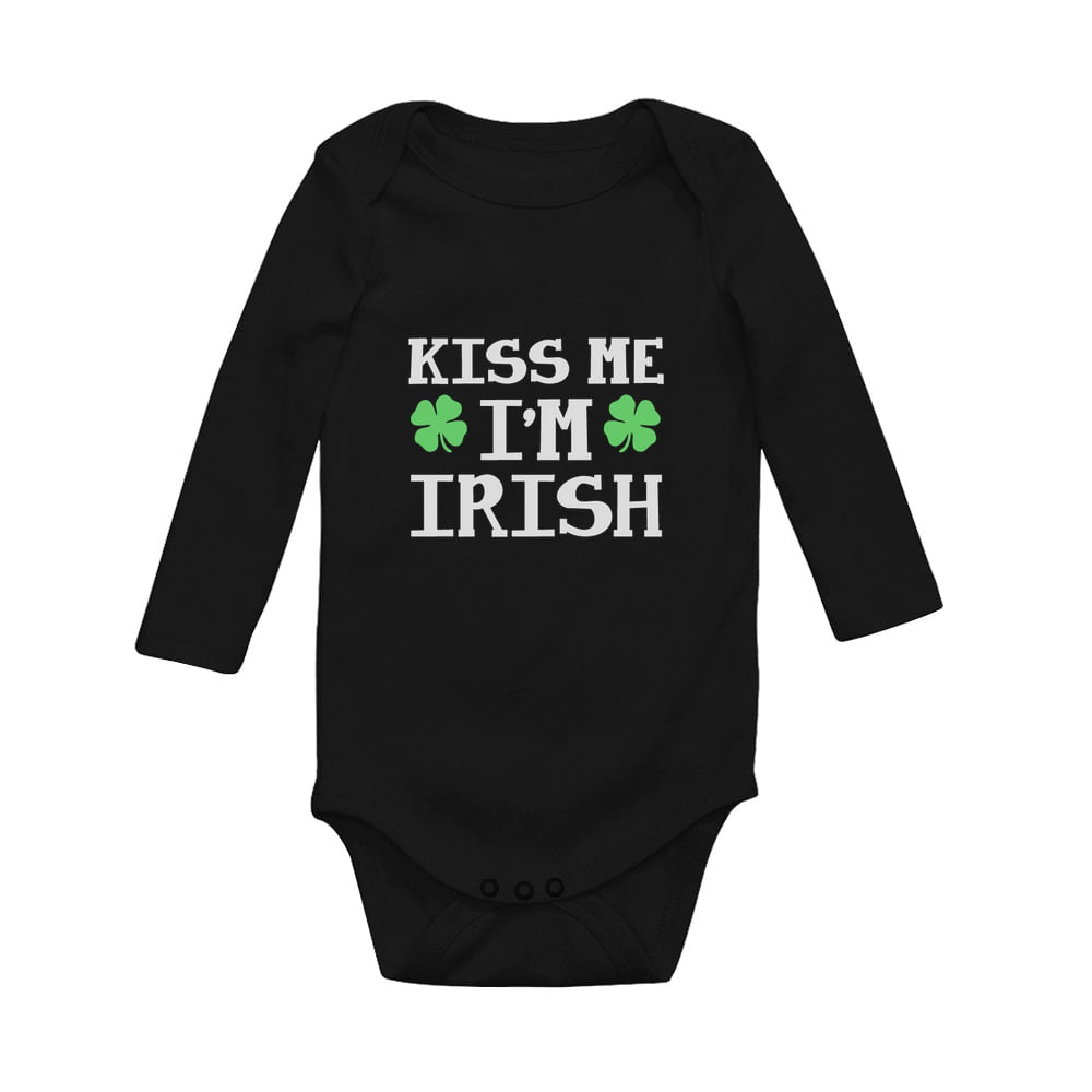 St White Cute in Irish Green Patricks Day Long Sleeve Baby Bodysuit 6-12 Months