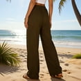 thumbnail image 4 of Linen Pants Women Dressy Drawstring Palazzo Wide Leg Trousers Lounge Travel Beach Vacation Outfits 2026 Spring Summer, 4 of 9