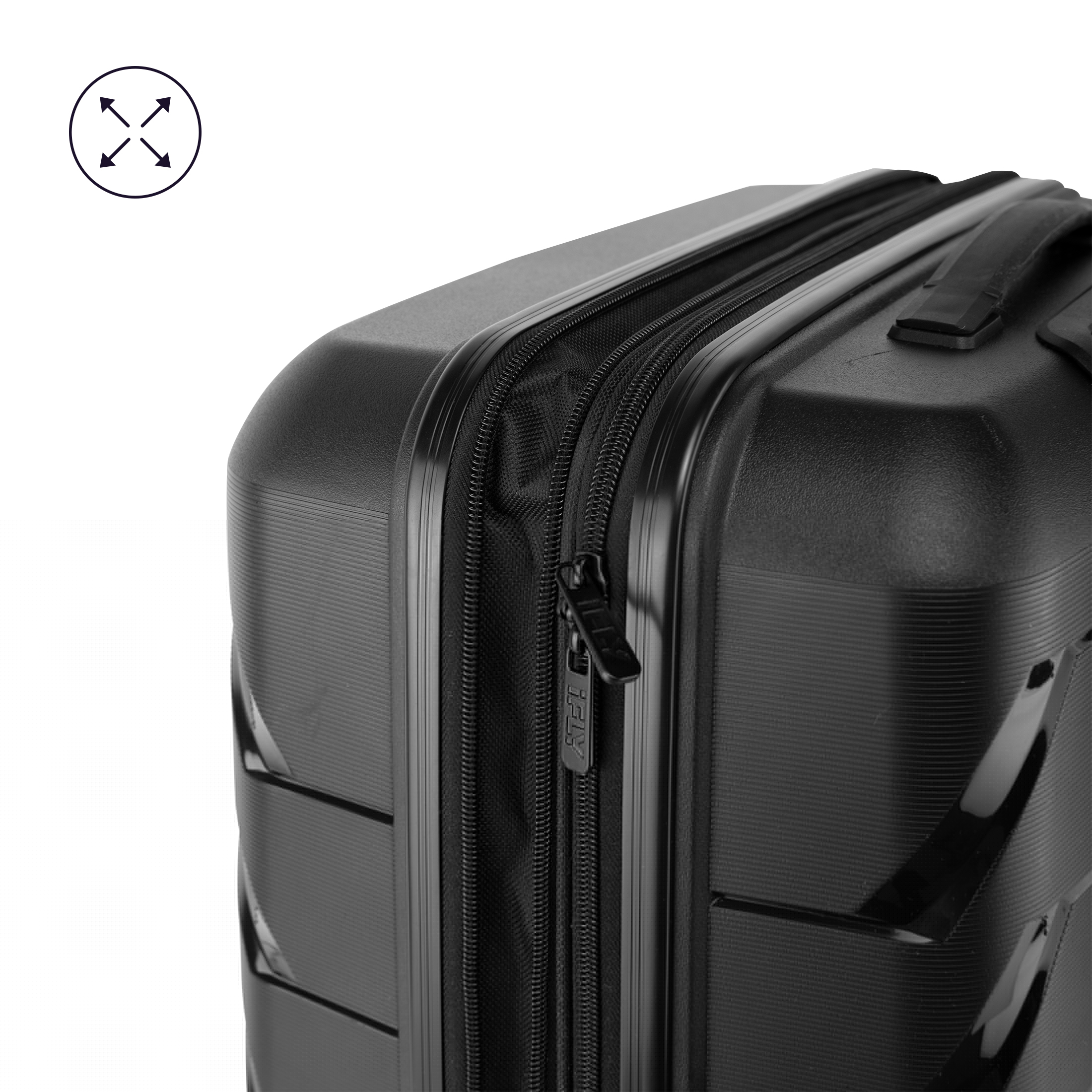 thumbnail image 5 of PUR by iFLY  24" Checked Hard Side Lightweight Expandable Luggage, Black, 5 of 10