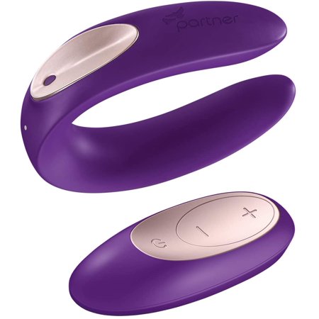 Satisfyer Double Plus Couples Vibrator with Remote Control - G-Spot and Clitoral Stimulation  Waterproof  Rechargeable