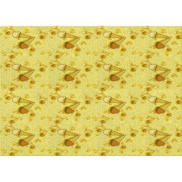 Ahgly Company Tapis Rectangulaire Lavable en Machine Intérieur Transitionnel Jaune, 2 Pieds x 3 Pieds