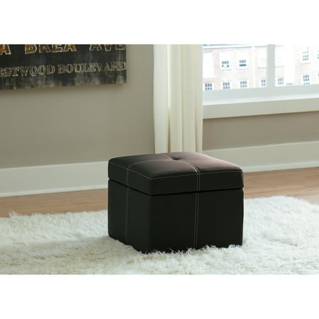 DHP Delaney Small Square Ottoman in Black
