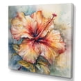 thumbnail image 2 of Designart "Orange Grey Hibiscus Euphoria II" Floral Hibiscus Canvas Wall Art, 2 of 5