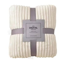 Tiuneo Thickened Flannel Blanket 180X200Cm (72*80In) White