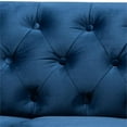 thumbnail image 5 of Bowery Hill Navy Blue Velvet Upholstered Button Tufted Chesterfield Sofa, 5 of 10