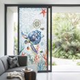 thumbnail image 2 of Non-Adhesive Static Cling Window Tint, Sea Turtle Coastal Window Privacy Film Frosted, Summer Beach Coral Ocean Nautical Insulated Windows Frosted Films for Living room, 35.4 x 78.7 Inches, 2 of 9