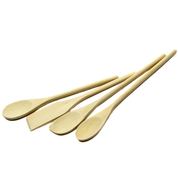 Chef Craft Classic Wooden Tool Set, 10, 12, 14 inches in Length 4 Piece Set, Natural