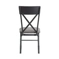 thumbnail image 5 of Set of 2 Gray Fabric Side Chairs - Sandy Black Metal Frame, 18"x21" Dining Chairs with Cushioned Seats, Cross Back Design, Ideal for Dining Room, China., 5 of 6
