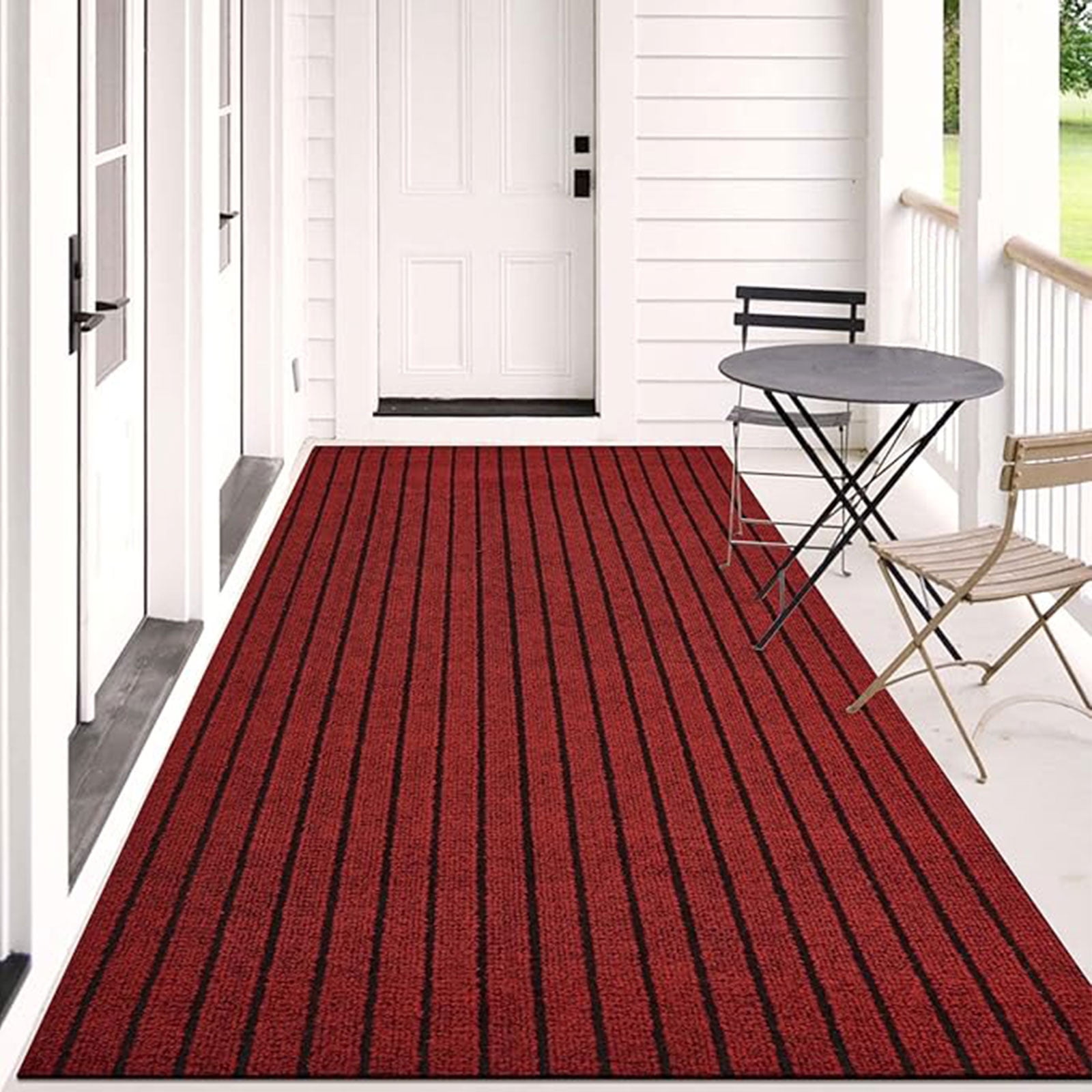 Semfri Runner Carpet Runner Rugs 3 x 6 ft Indoor Outdoor Rugs Area Rugs for Kitchen Bathroom Balcony Garage Entryway Stair Aisle Hallway Red