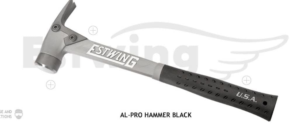 Estwing 14 OZ Aluminum Milled Face Hammer, Forged Alloy, Shock