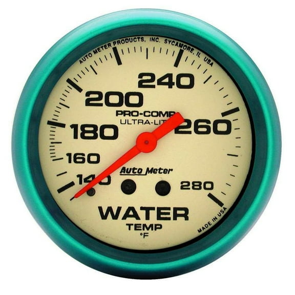 AUTO METER 4535 2-5/8IN WATER TEMP, 140- 280F, 4FTCAP, WATER RES