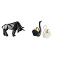 thumbnail image 1 of Figuras modernas de resina de toro y cisne. Escultura abstracta coleccionable para entrada, mesa, escritorio, estante, oficina, decoración para pareja, 1 of 8