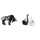thumbnail image 1 of Figuras modernas de resina de toro y cisne. Escultura abstracta coleccionable para entrada, mesa, escritorio, estante, oficina, decoración para pareja, 1 of 8