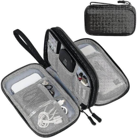 Electronic Organizer, Travel Cable Organizer Bag Pouch ElectronicBlack