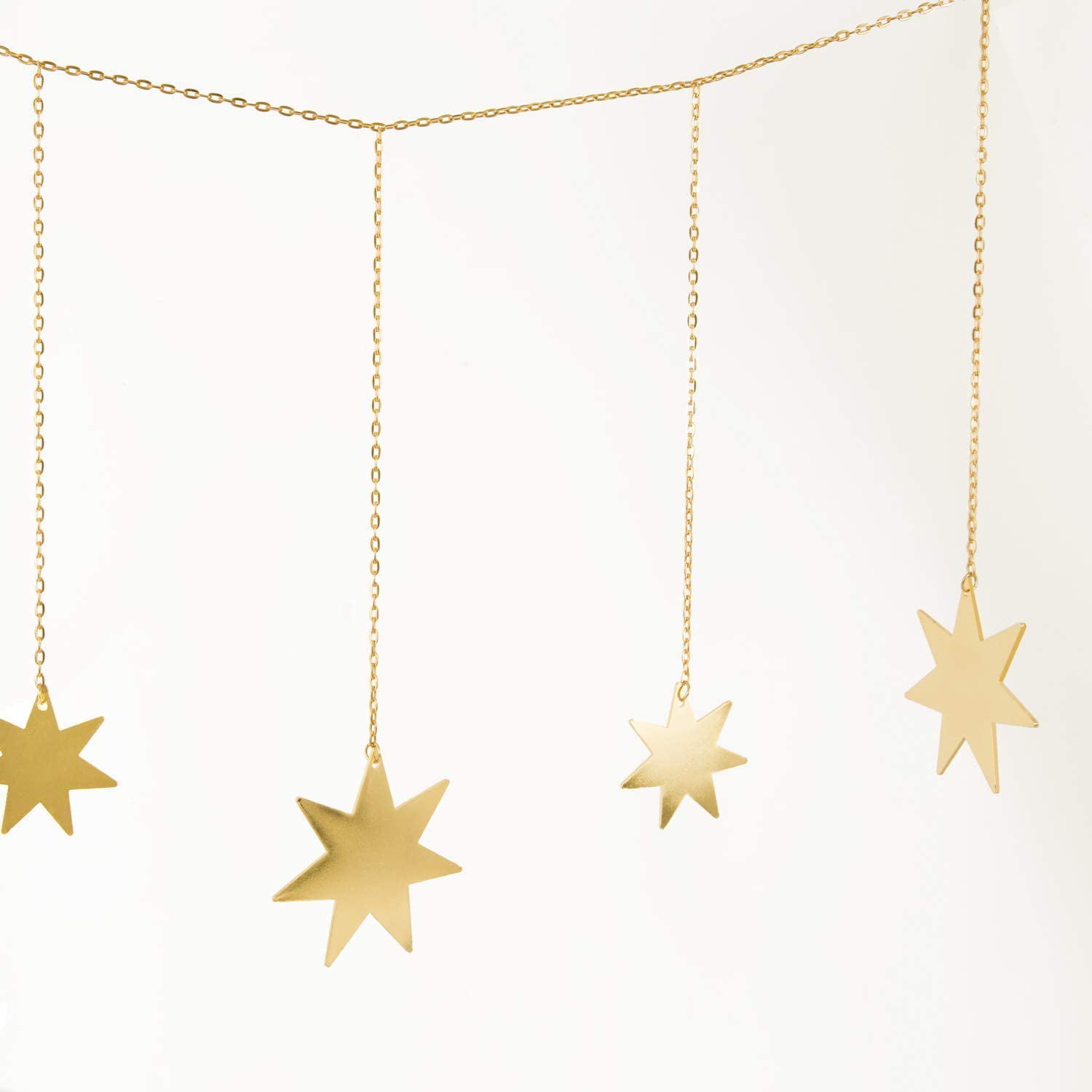 Mkono Star Garland Gold Glitter Star Metal Wall Hanging Decoration Christmas Ornaments Decor for Wedding Home Office Nursery Room Dorm